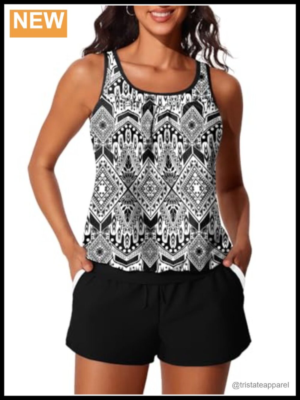 Women's Tankini Swimsuits Two Piece with Pockets Bathing Suits